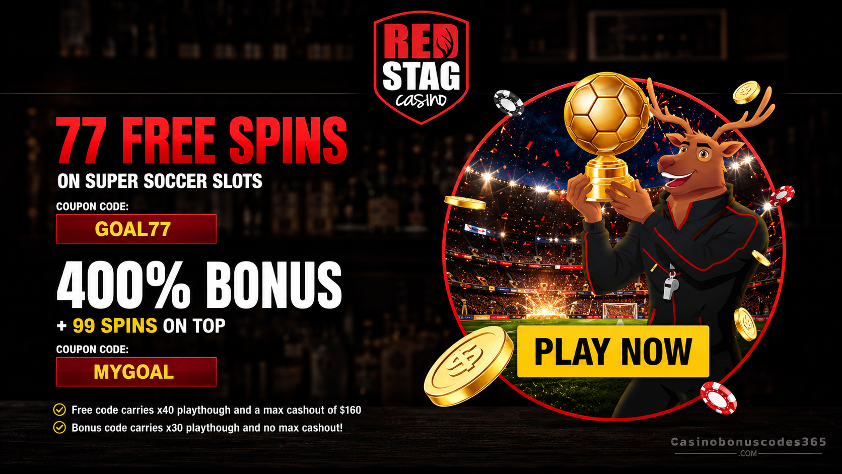 Red Stag 77 no-deposit FREE Spins