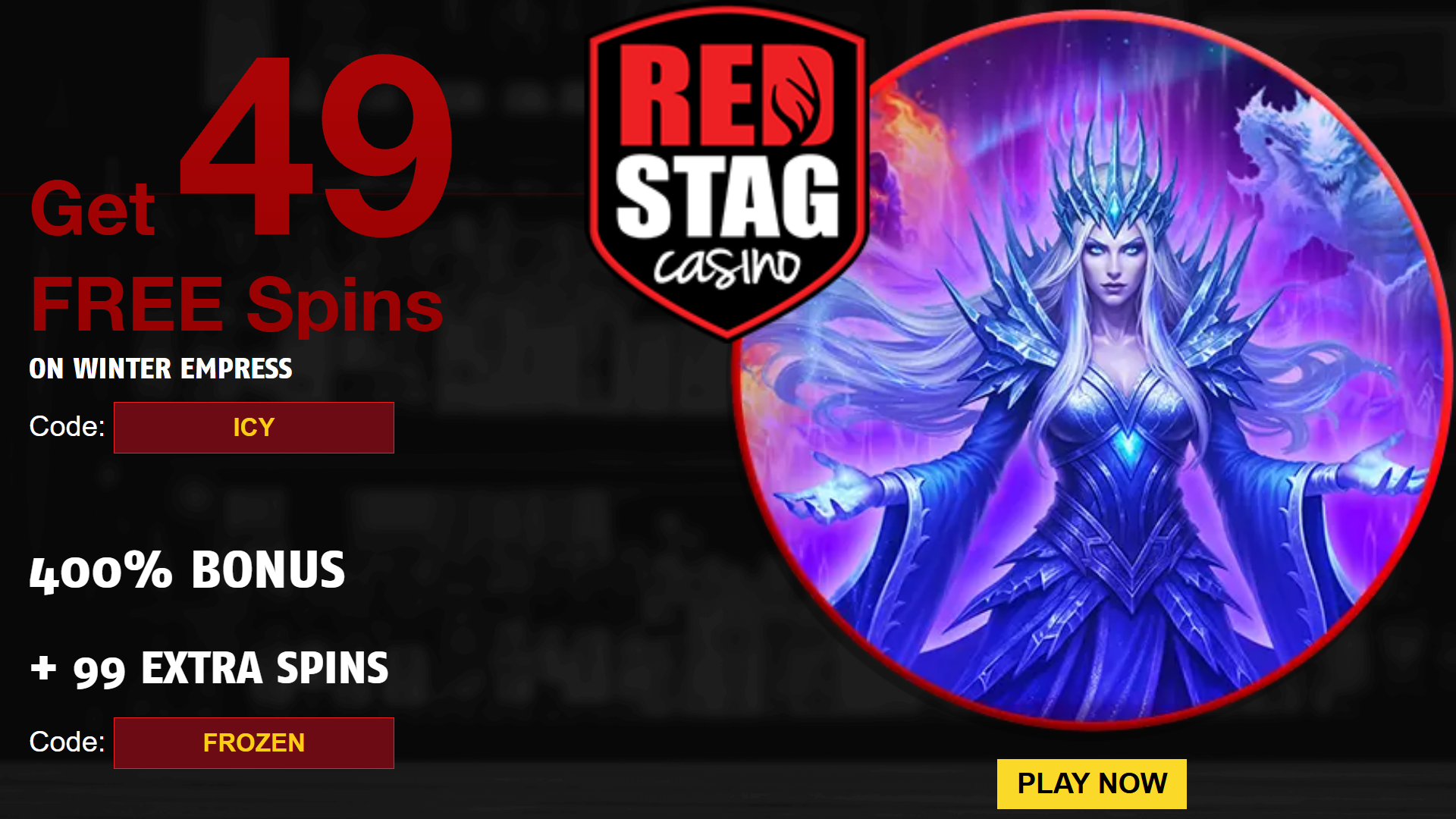 Red Stag Bonus Offer – 49 FREE Spins + 400% Bonus