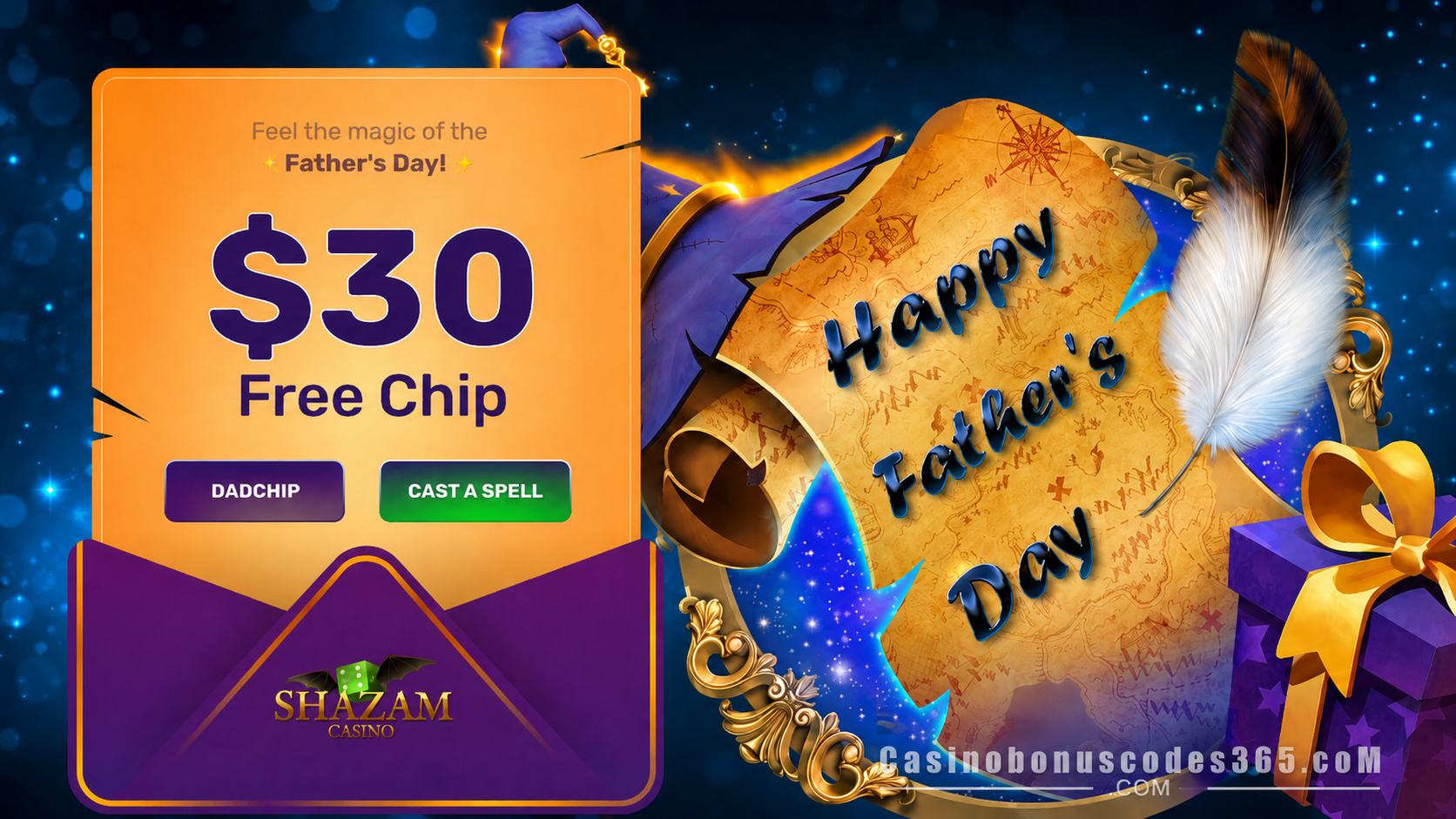 Shazam Casino $30 Father's Day Free Chip