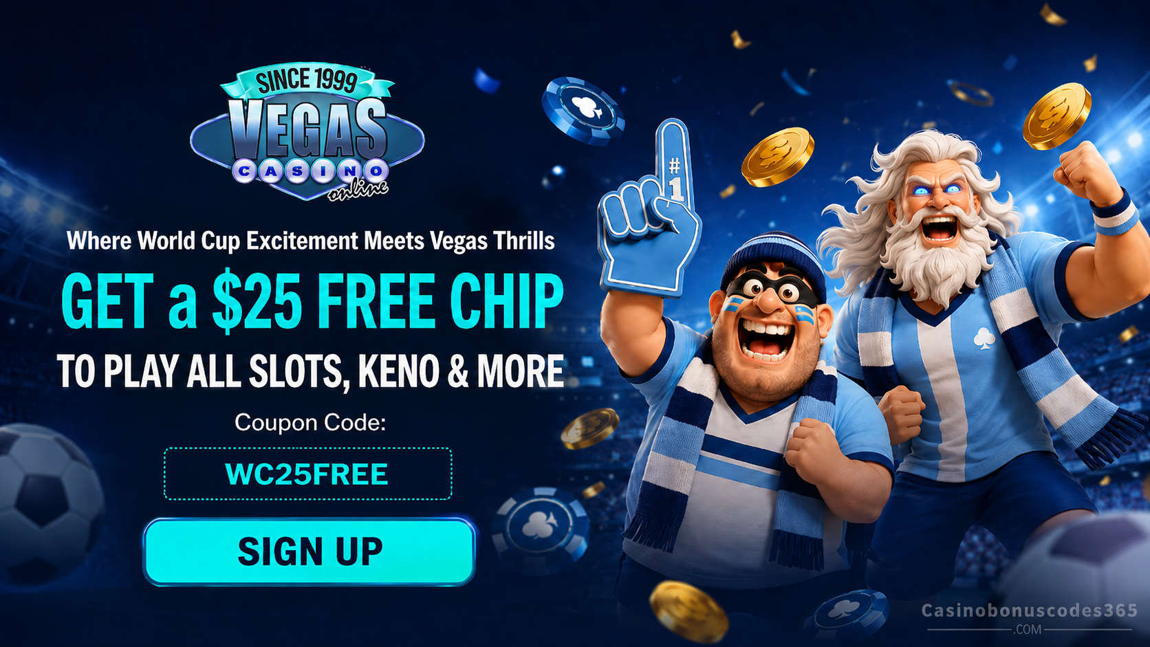 Vegas Casino Online $25 no-deposit free chip
