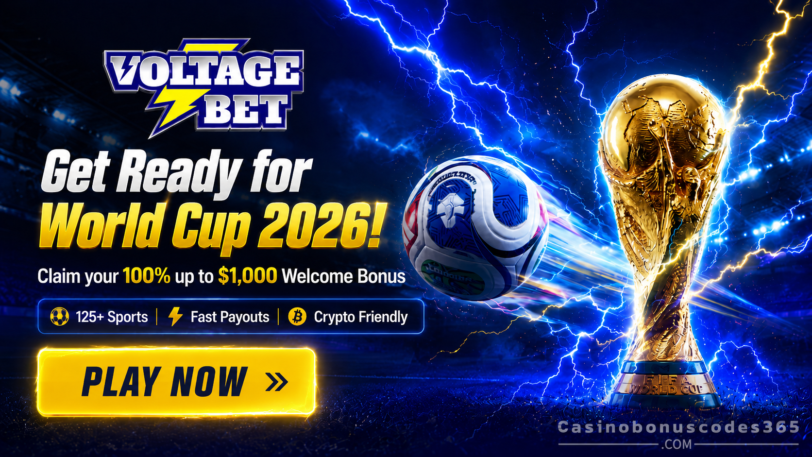 Voltage Bet FIFA World Cup 2026 Welcome Bonus 100% Free Bet Up To $1000