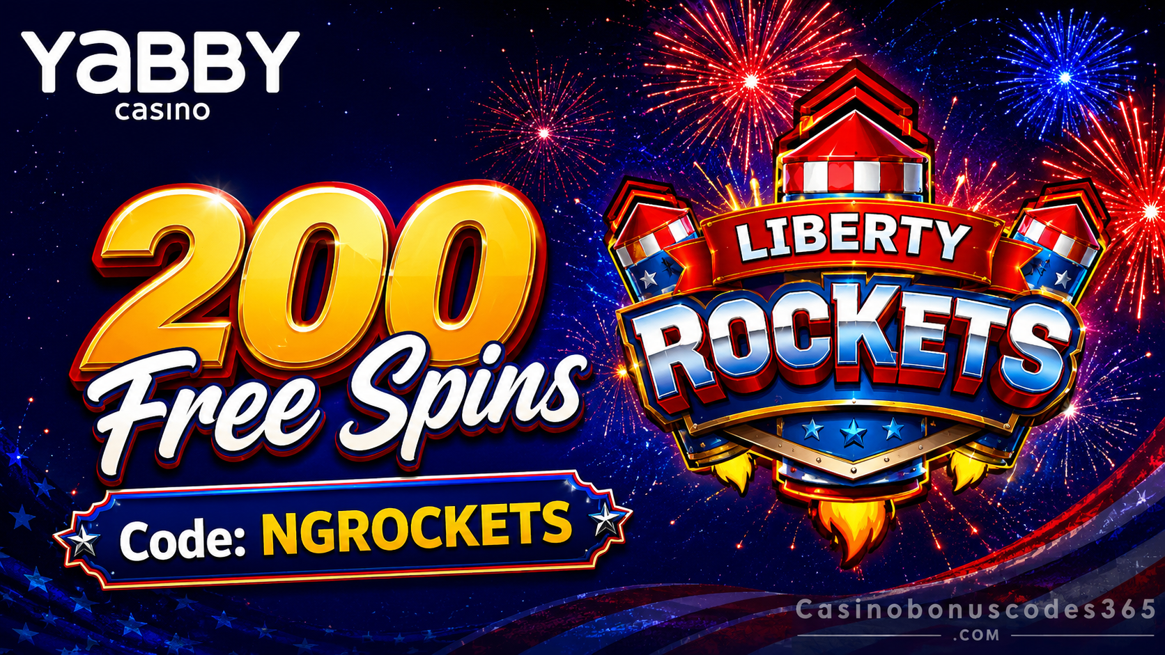 Yabby Casino 200 FREE Spins on Liberty Rockets