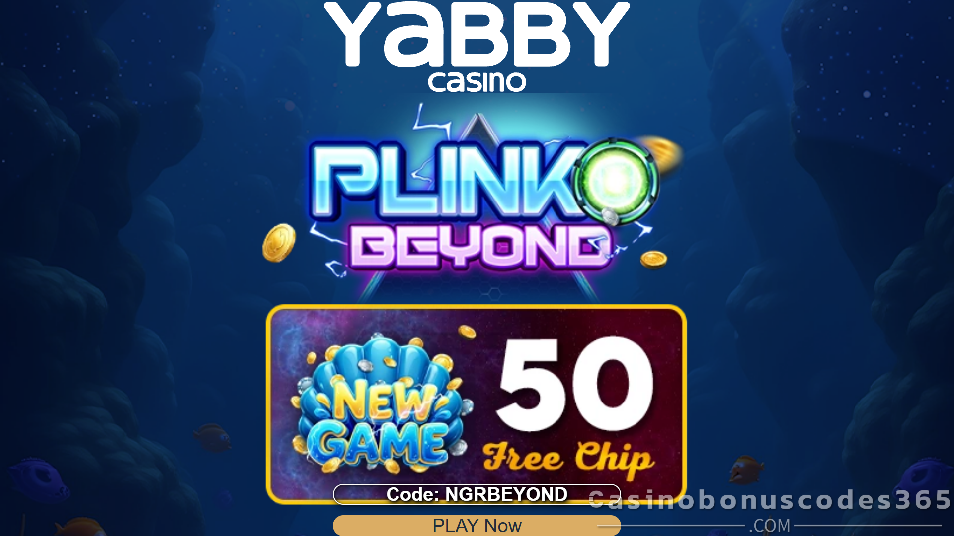 Yabby Casino $50 Free Chip on Plinko Beyond