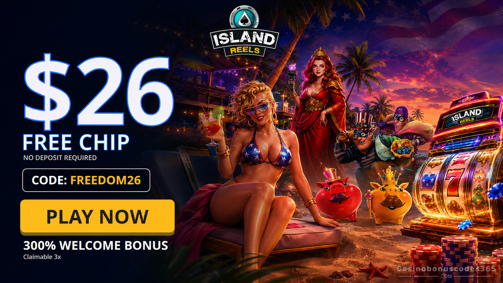 Island Reels Casino $26 Free Chip