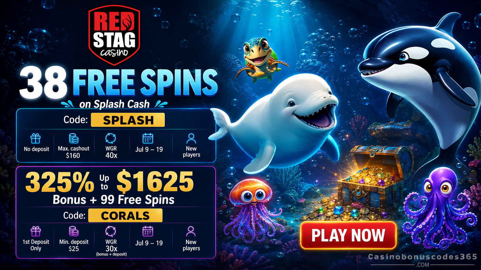 Red Stag Bonus Offer – 38 no-deposit FREE Spins