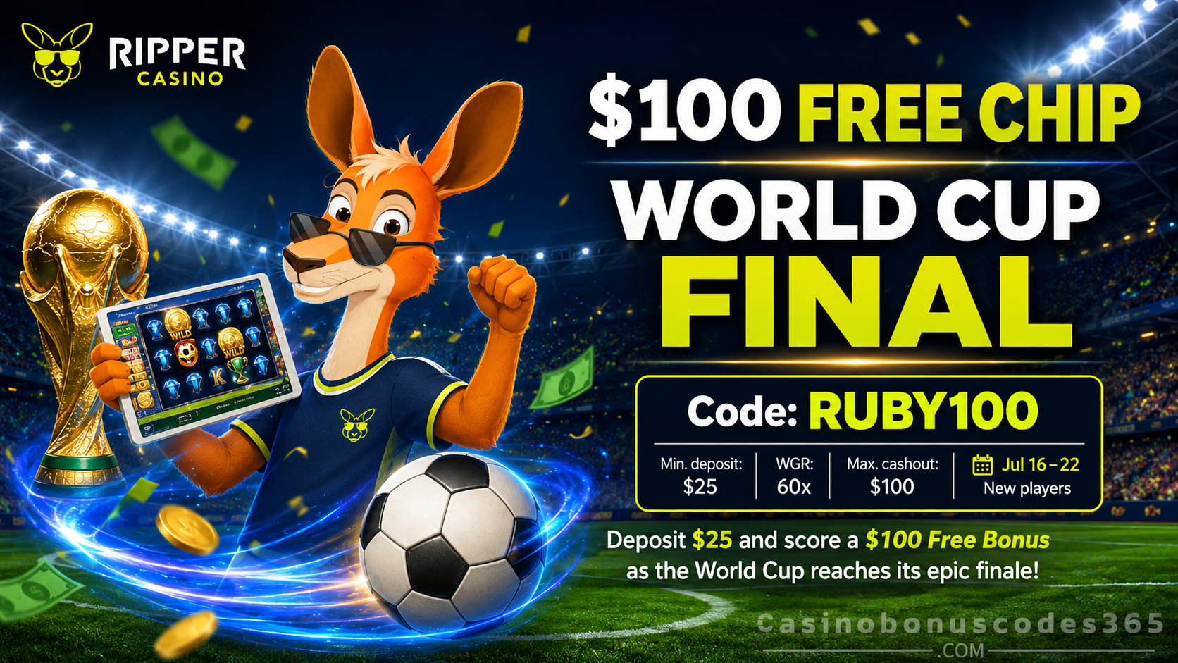 Ripper Casino Bonus Offer – $100 free chip
