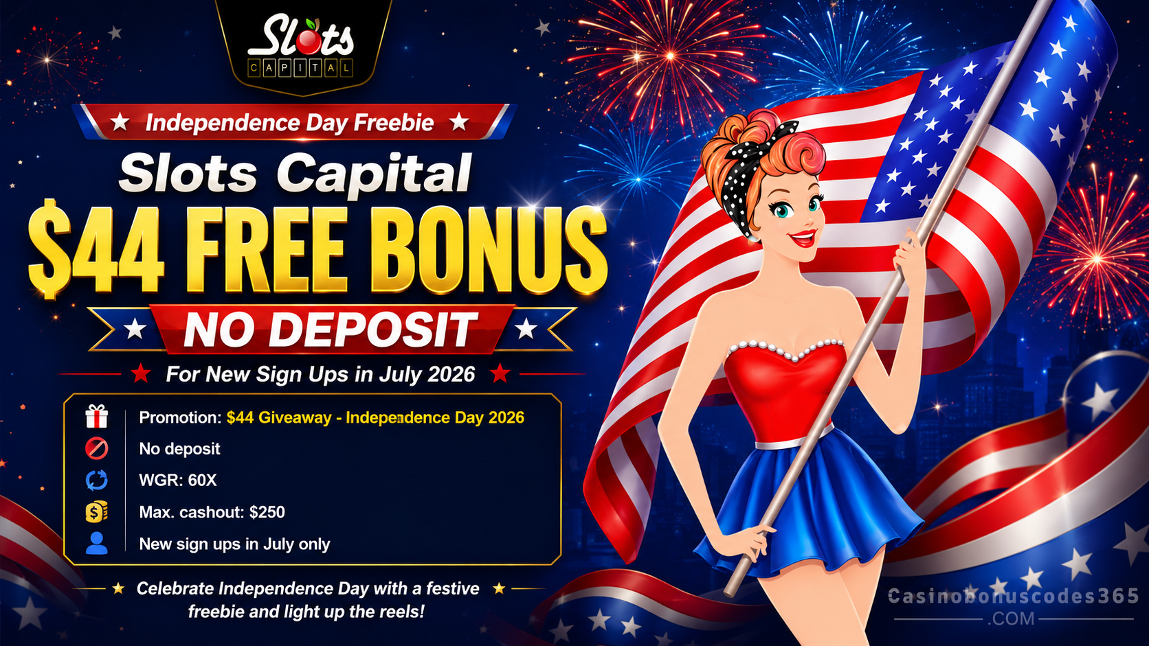 Slots Capital Bonus Offer – $44 no-deposit free bonus
