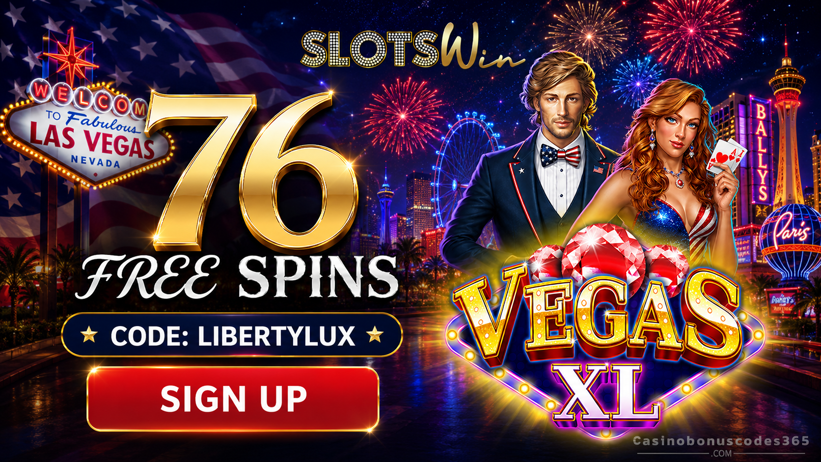 SlotsWin Casino 70 FREE Spins on Vegas XL