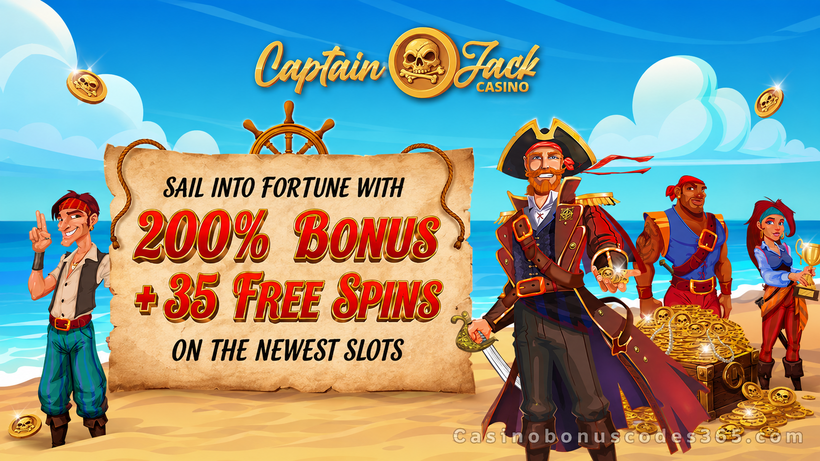 Captain Jack Casino a 200% Bonus + 35 FREE Spins