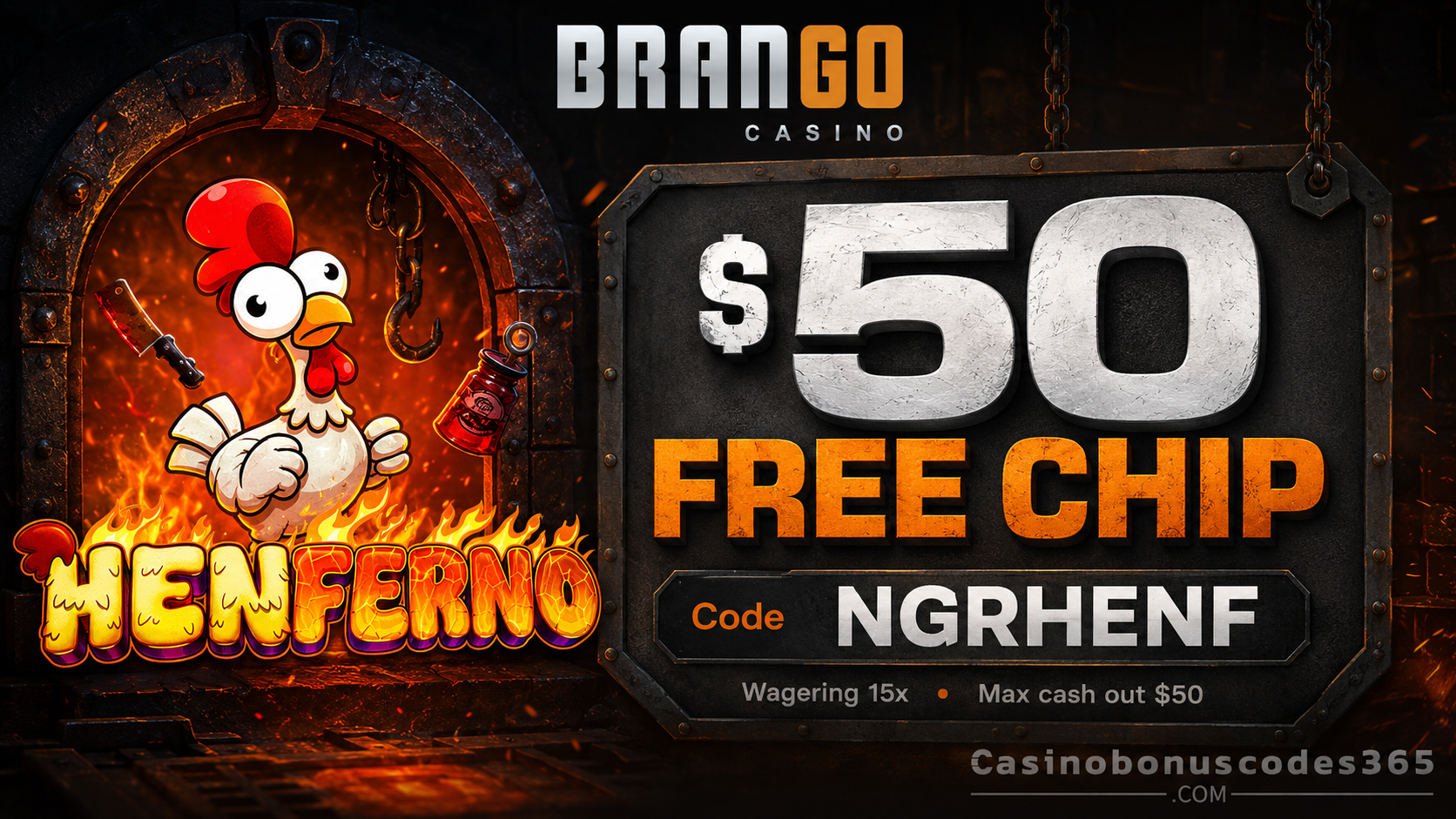 Casino Brango $50 FREE CHIP on Henferno