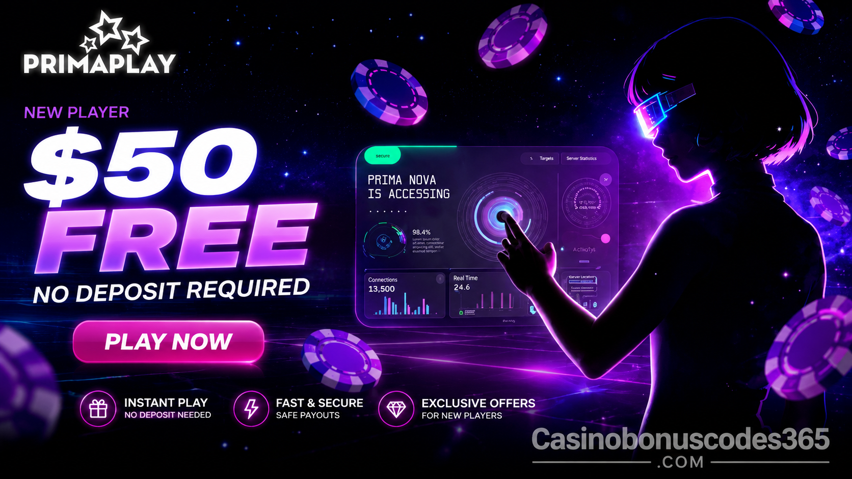 Prima Play $50 No Deposit Bonus code PRIMA50 for new players