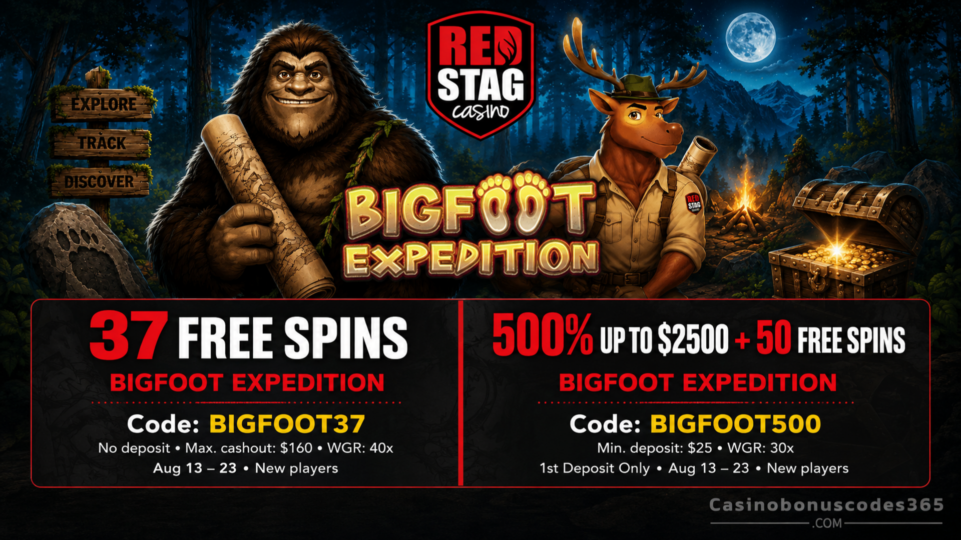 Red Stag Bonus Offer – 37 no-deposit FREE Spins