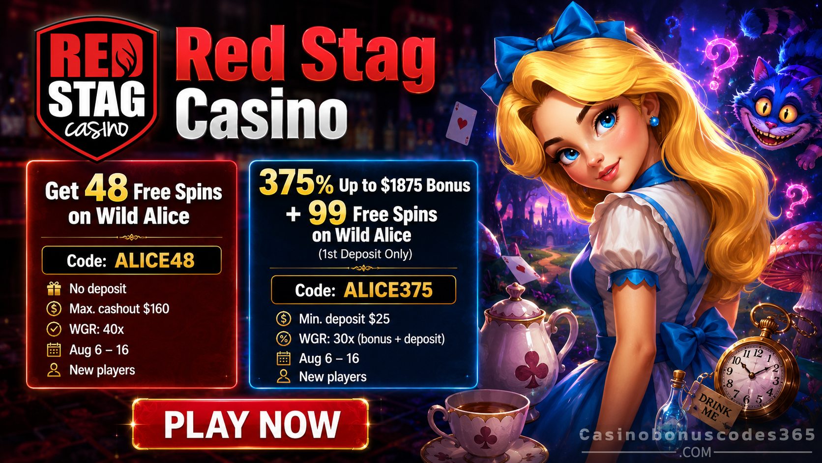 Red Stag Bonus Offer – 48 no-deposit FREE Spins