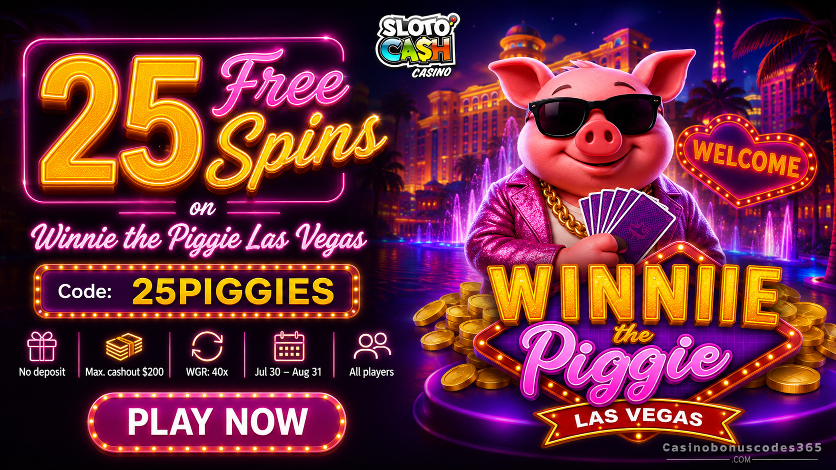 SlotoCash Bonus Offer – 25 no-deposit FREE Spins