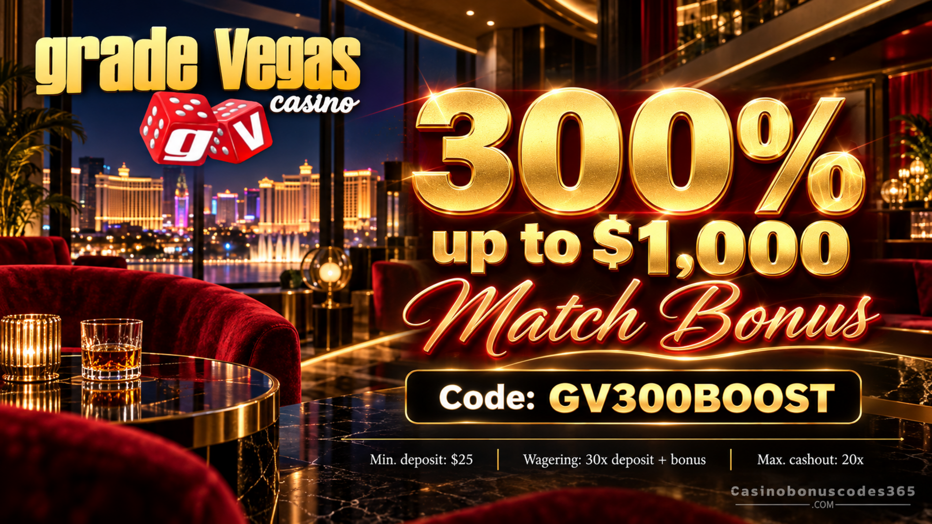 Grande Vegas Casino 300% up to $1,000