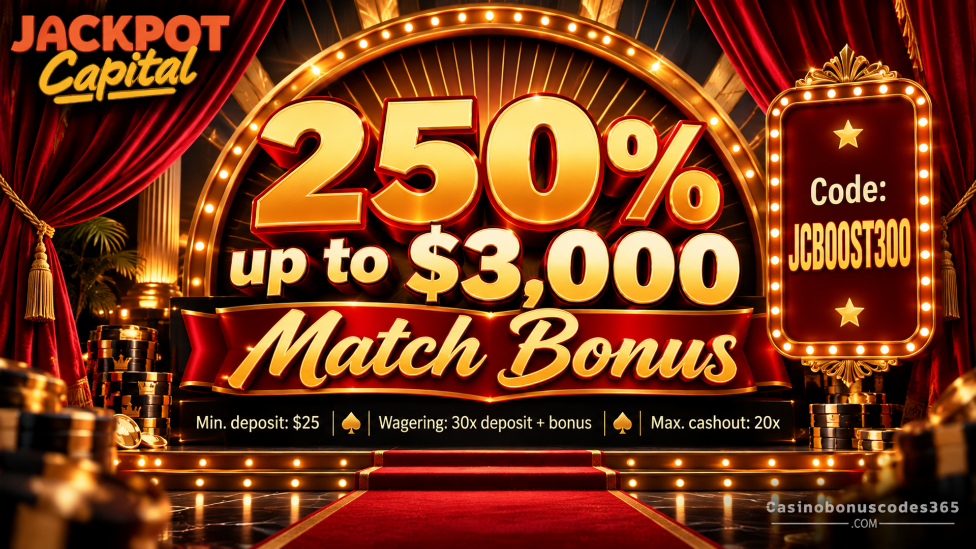 Jackpot Capital Casino 250% up to $3,000