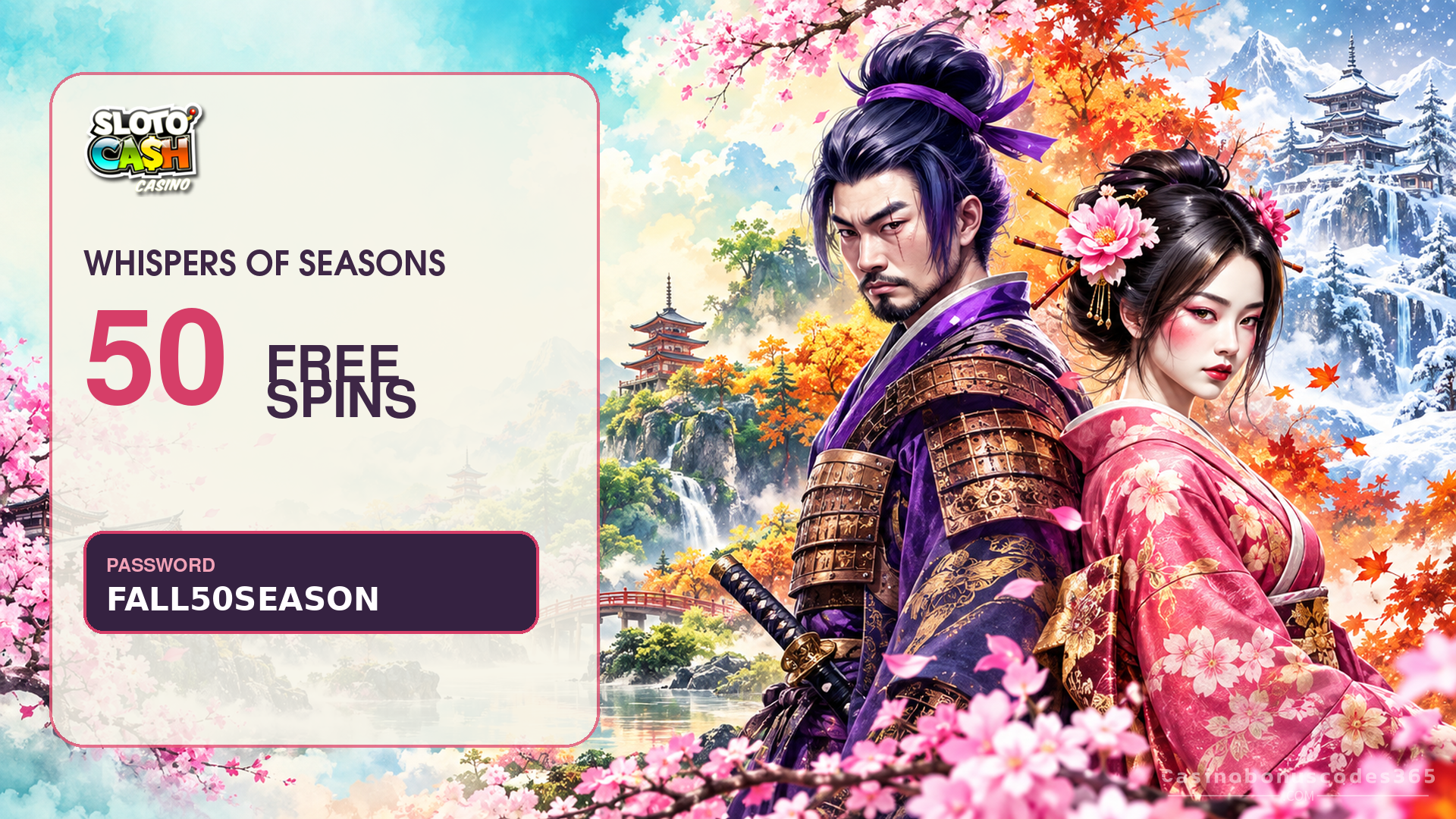SlotoCash SlotoCash 50 End of September FREE Spins on Whisper of Seasons