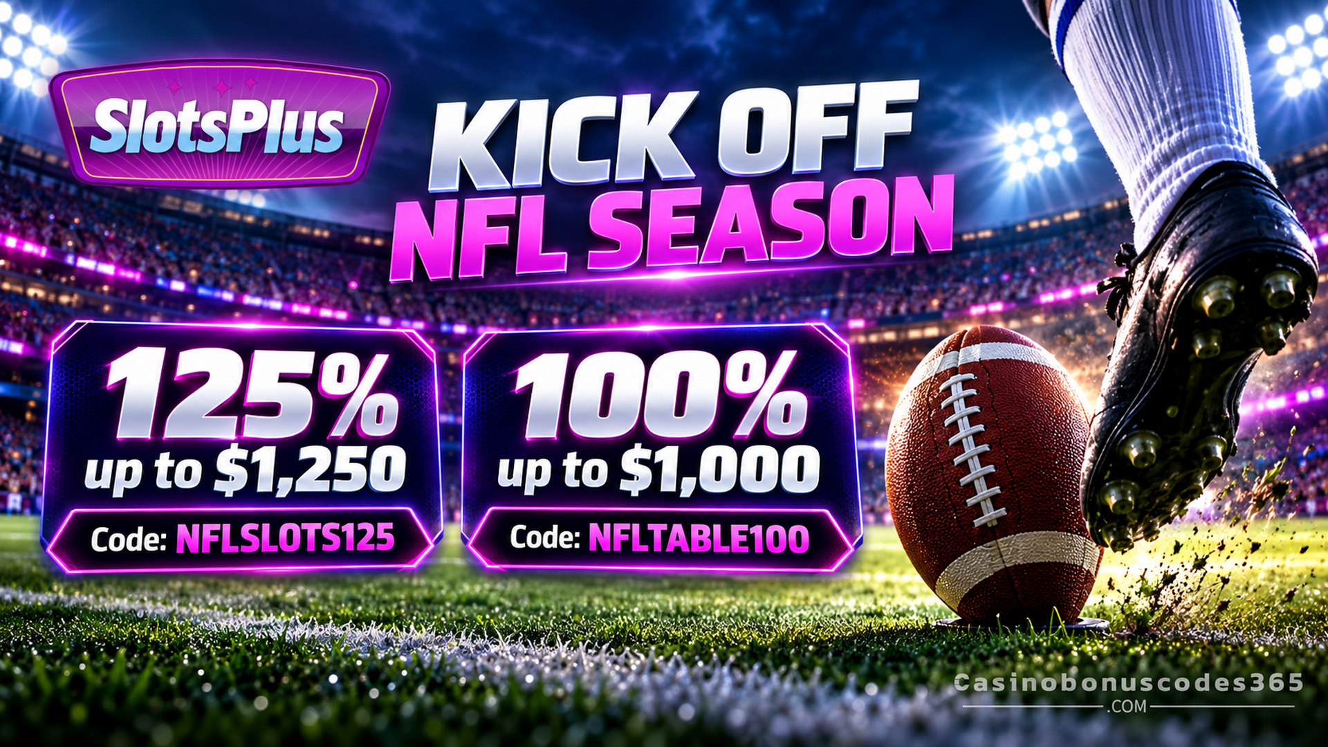 SlotsPlus Bonus Offer – 125% up to $1,250 for slots, keno and casual games