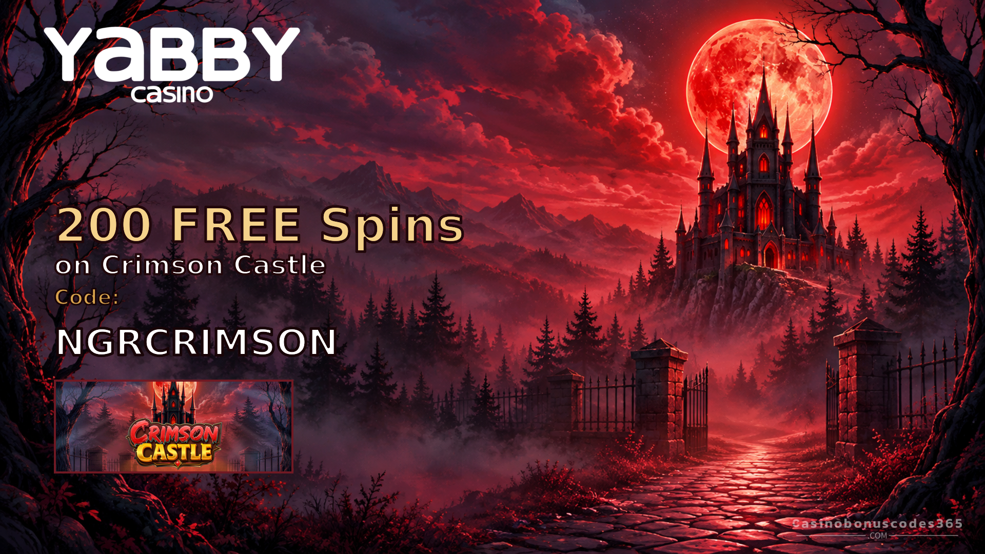 Yabby Casino 200 FREE Spins on Crimson Castle