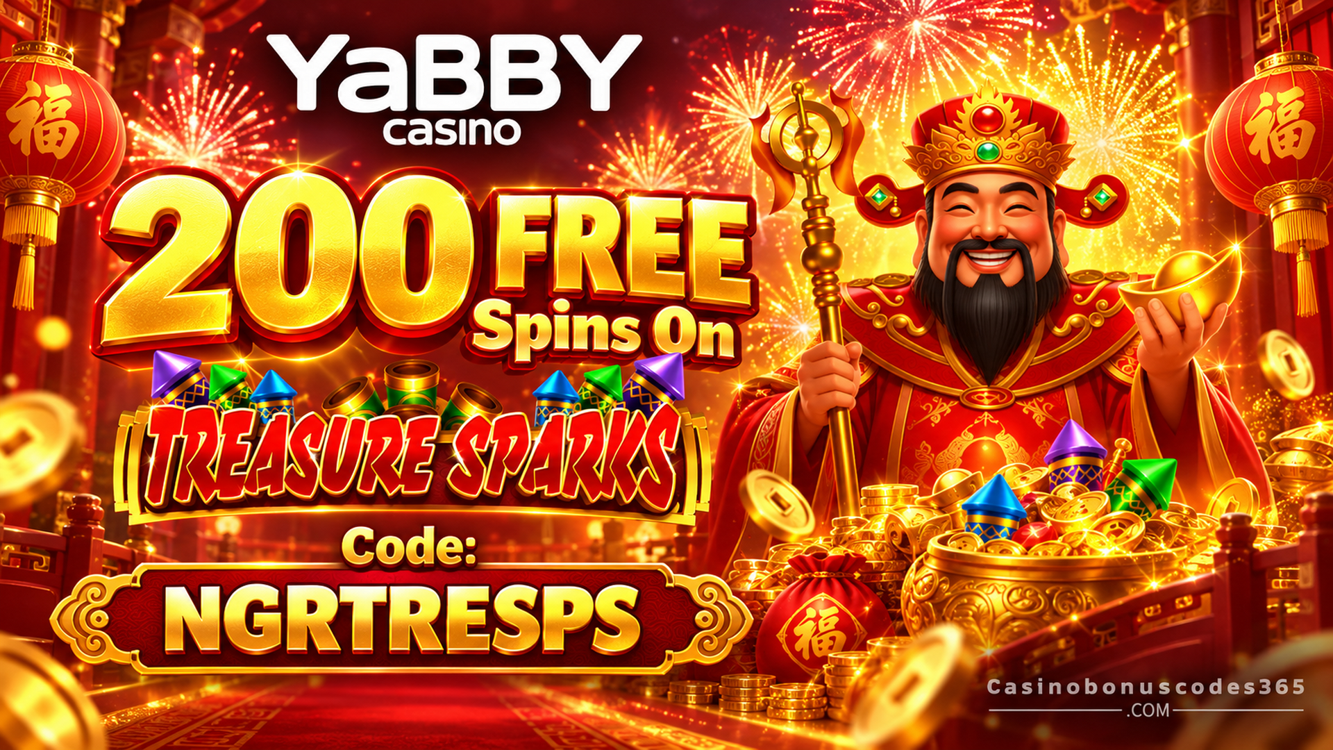 Yabby Casino 200 FREE Spins on Treasure Sparks
