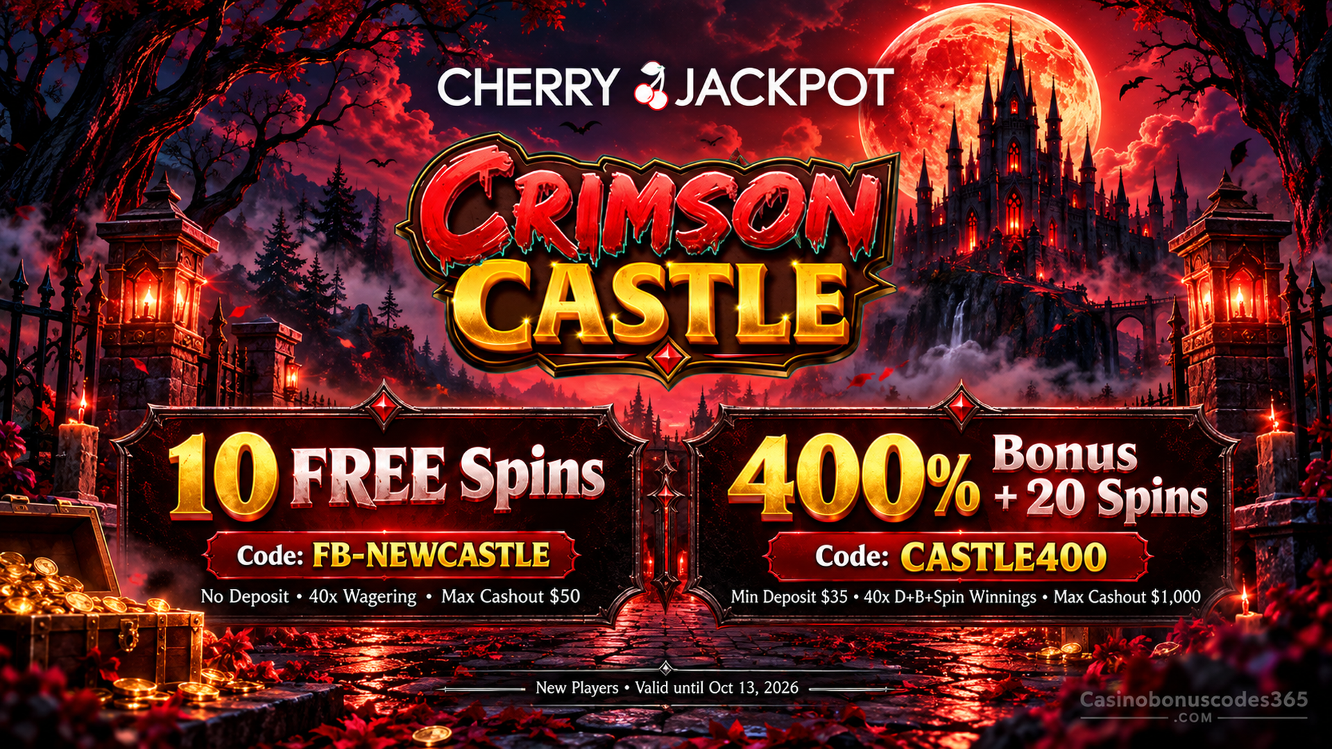 Cherry Jackpot Treasure Sparks 10 FREE Spins + 400% Bonus + 20 FREE Spins