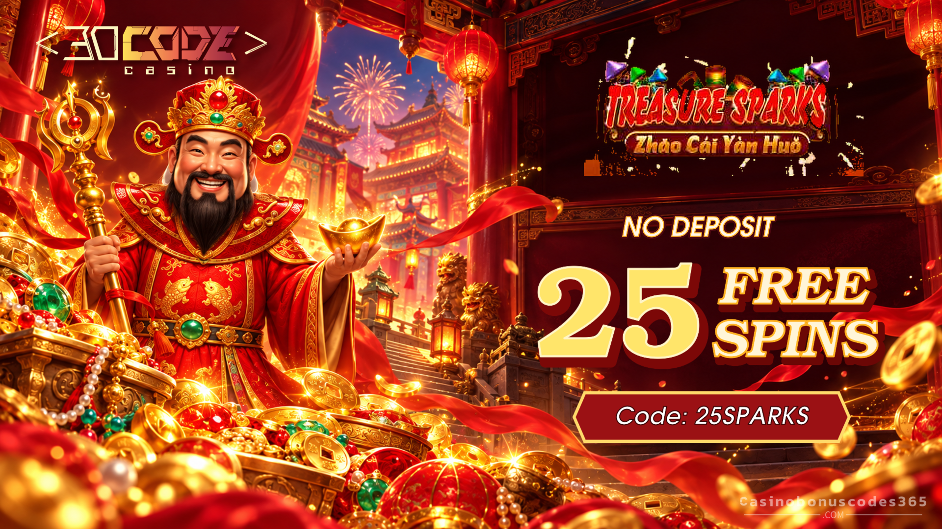 Decode Casino: 25 No-Deposit FREE Spins on Treasure Sparks