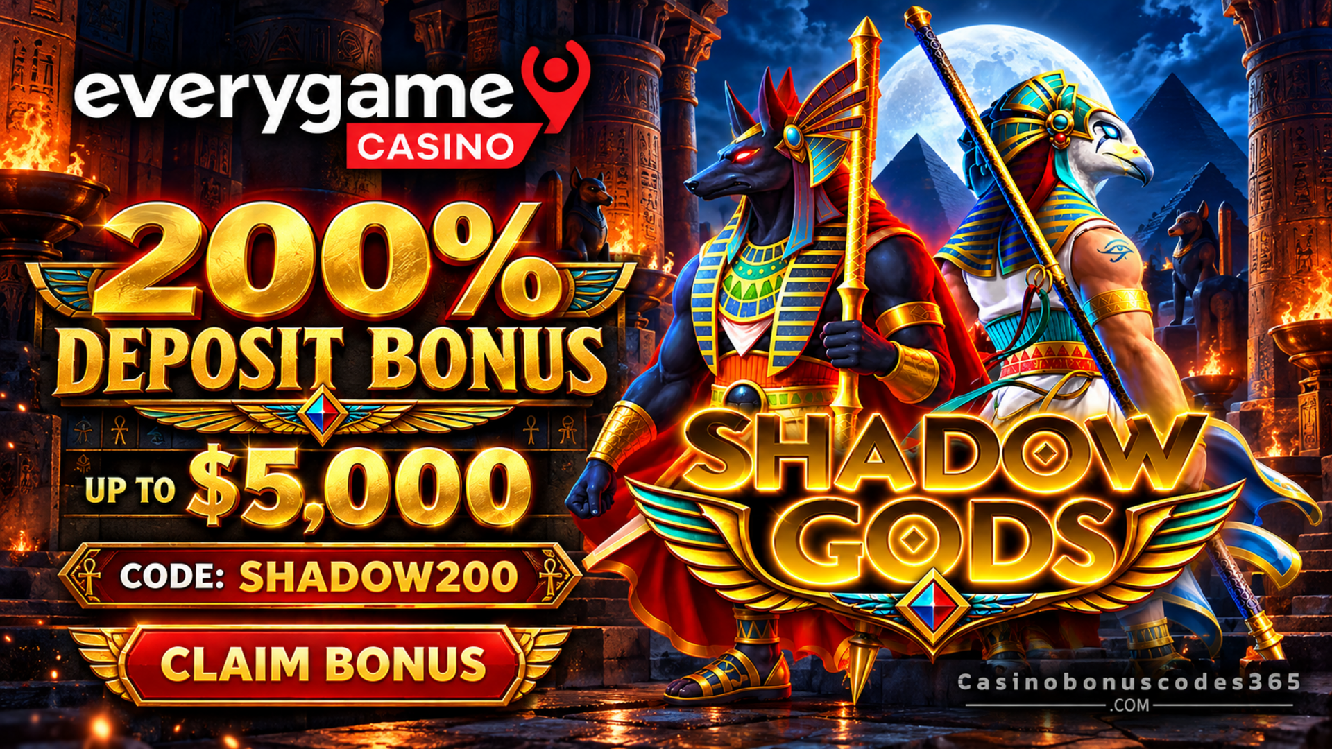 Everygame Casino Red: 200% up to $5,000 with SHADOW200