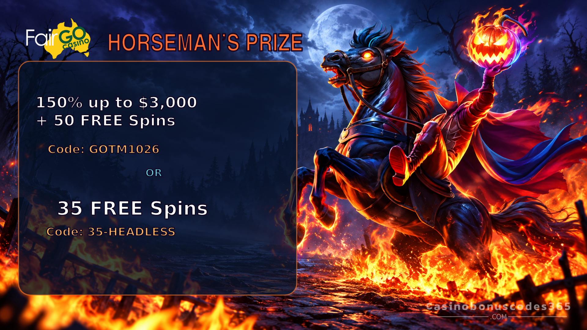 Fair Go Casino Horseman's Prize: 35 FREE Spins + 150% Bonus