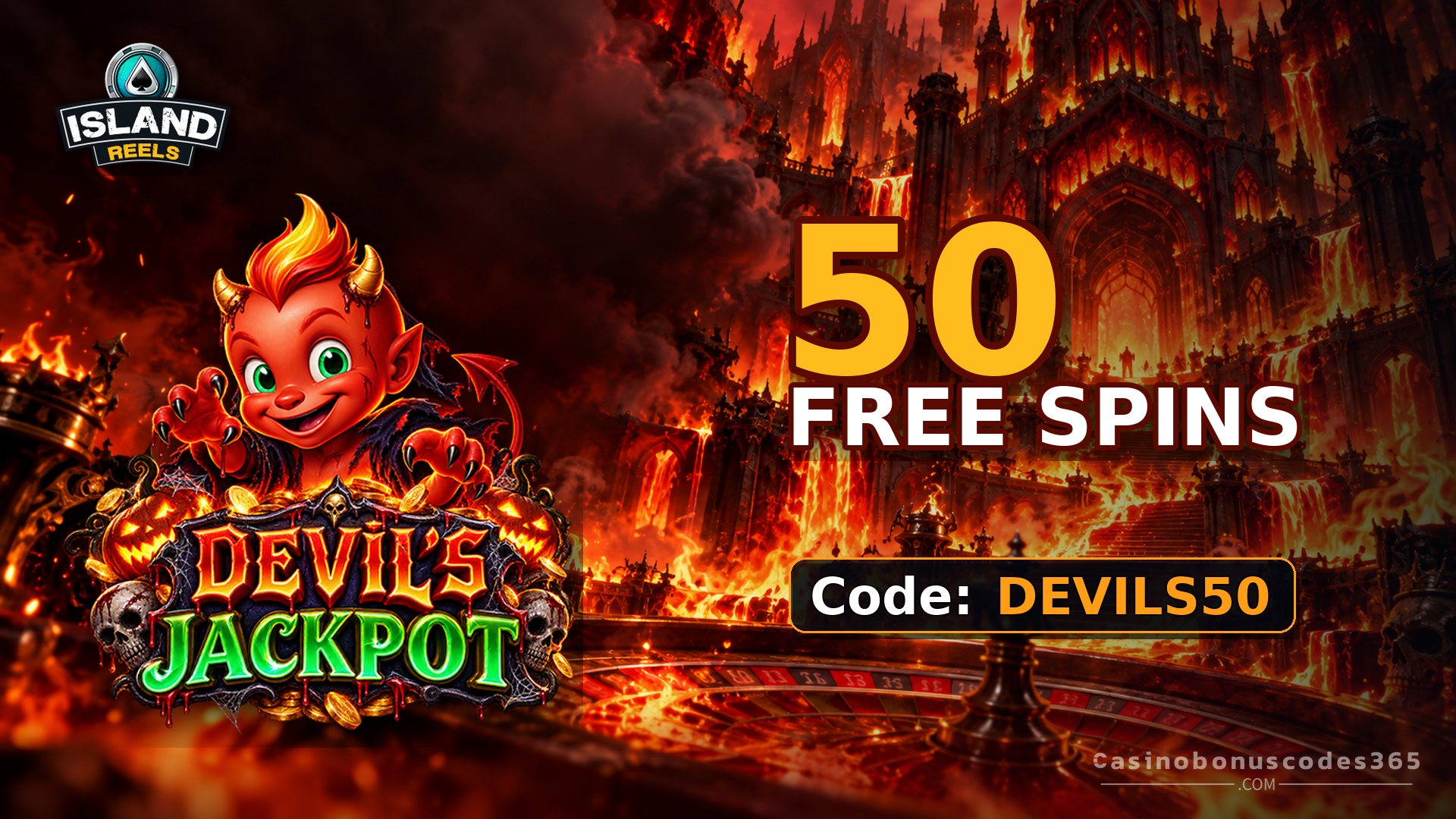Island Reels Casino 50 FREE Spins on Devil’s Jackpot