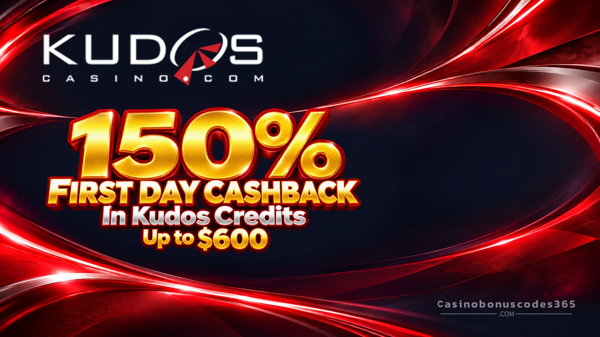Kudos Casino 150% First Day Cashback: Welcome Kudos Credits