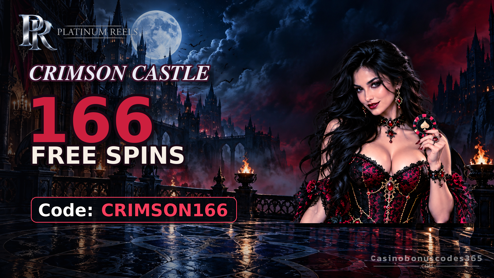 Platinum Reels Casino 166 FREE Spins on Crimson Castle