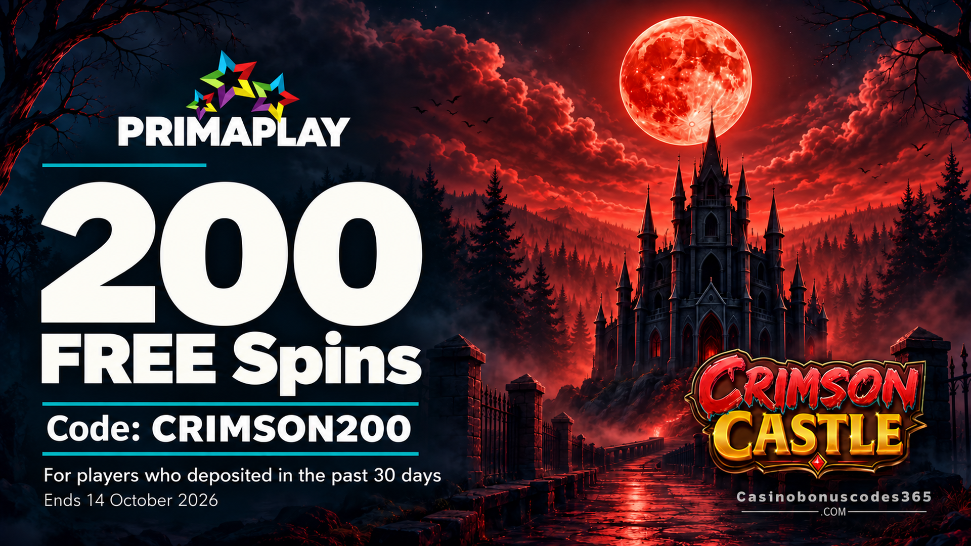 Prima Play Crimson Castle: 200 FREE Spins with CRIMSON200