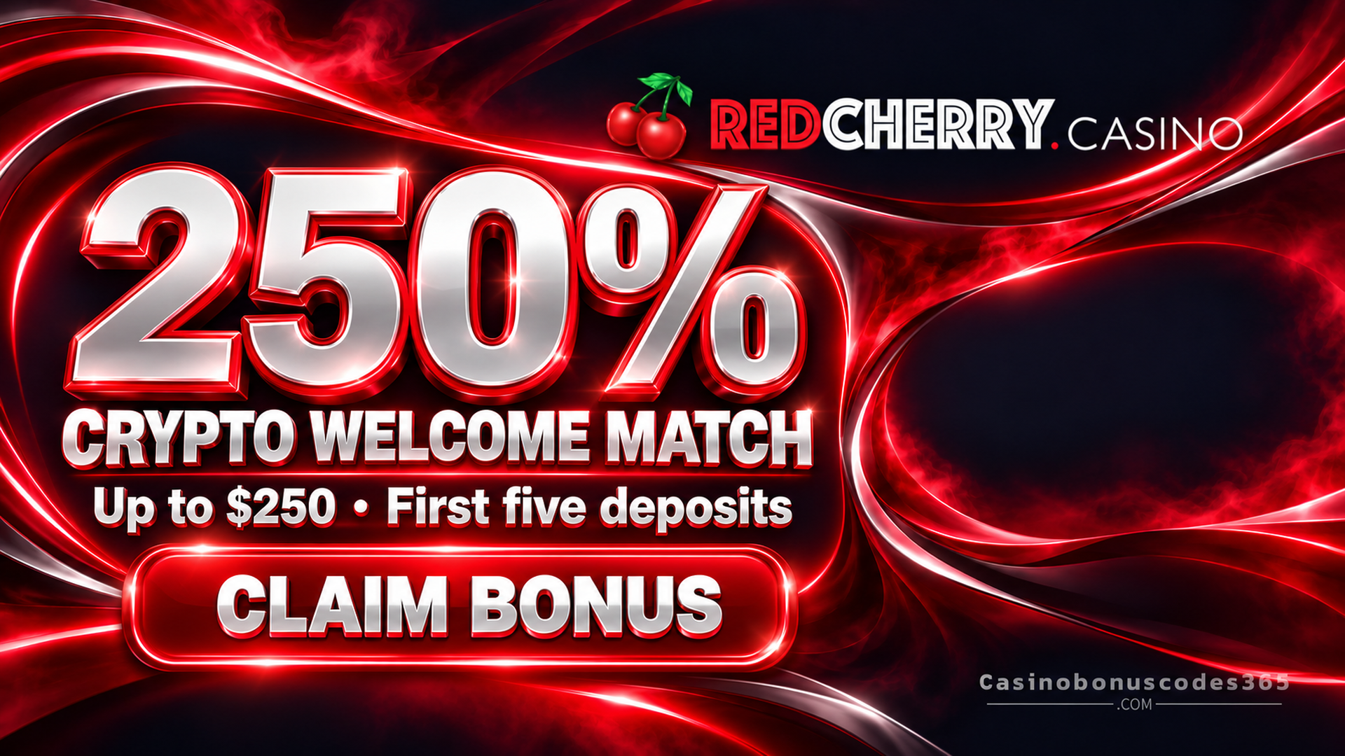 Red Cherry Casino 250% Crypto Welcome Match up to $250
