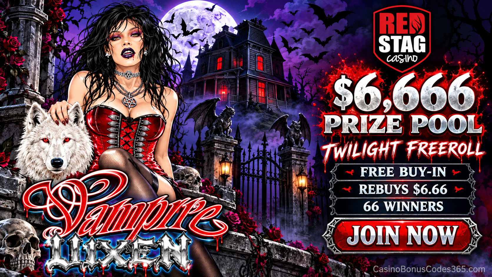 Red Stag Casino $6,666 Twilight Freeroll: Free Entry, 66 Winners