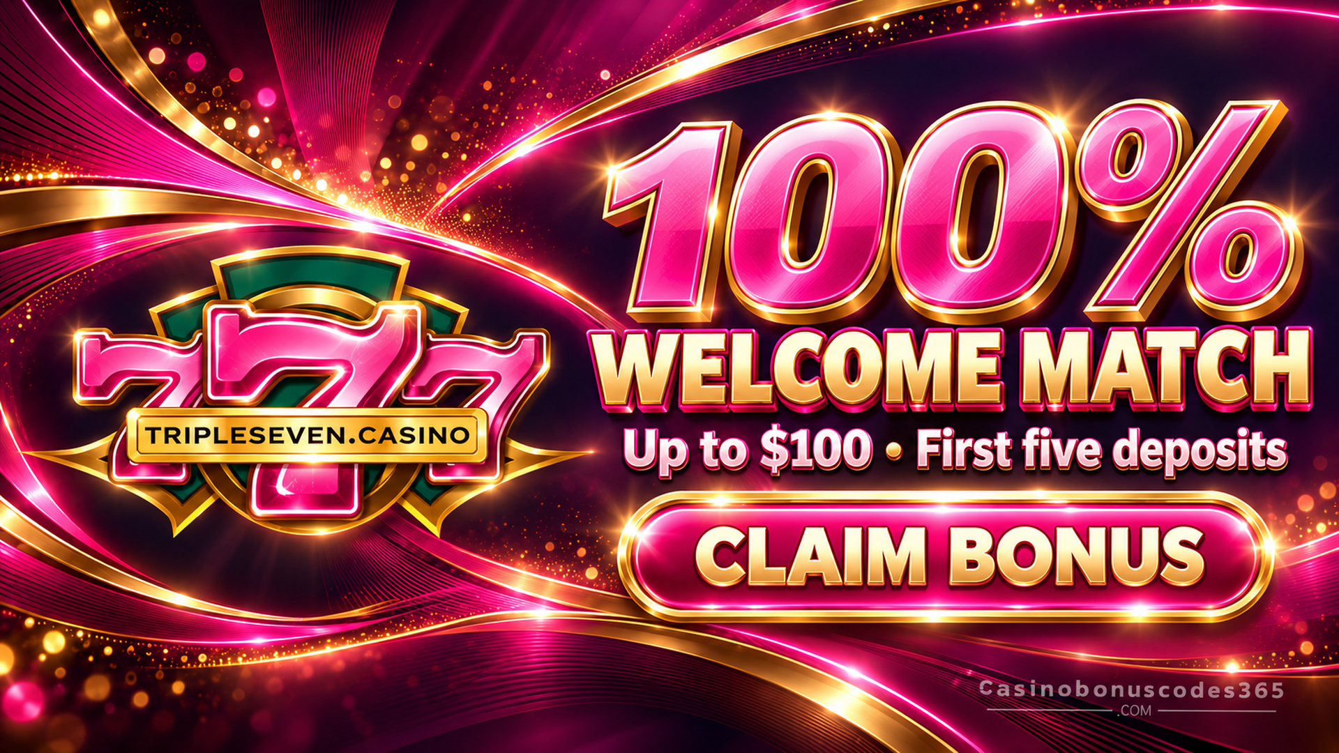 Triple 7 Casino 100% Welcome Match up to $100