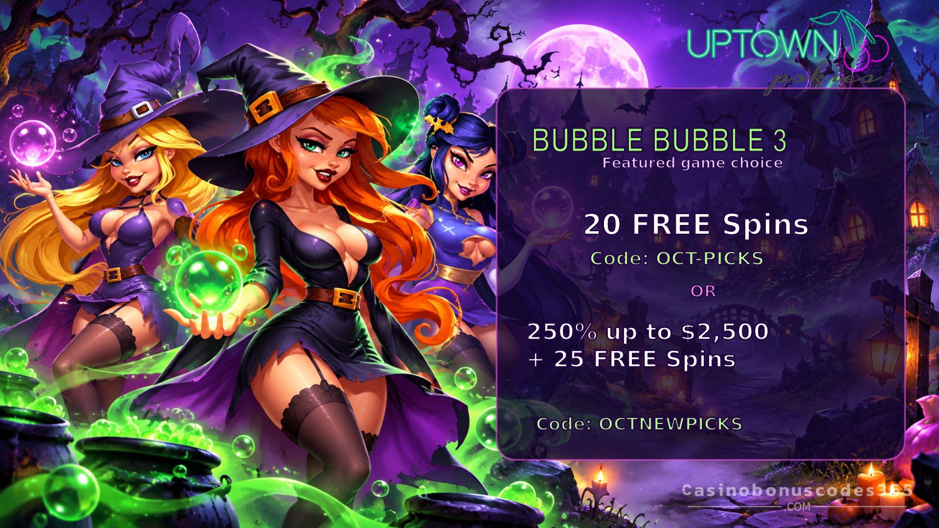 Uptown Pokies Casino October Picks: 250% + 25 FREE Spins